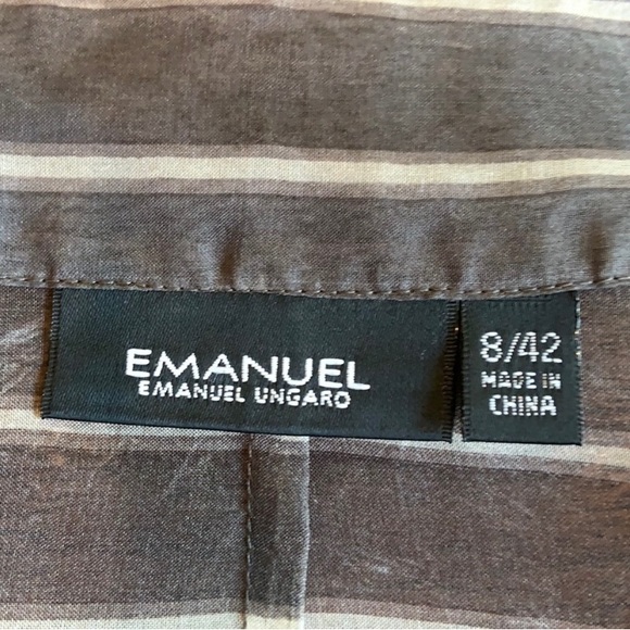 Emanuel Ungaro Silk Sleeveless Striped Sheer Top Size 8 - Picture 5 of 5